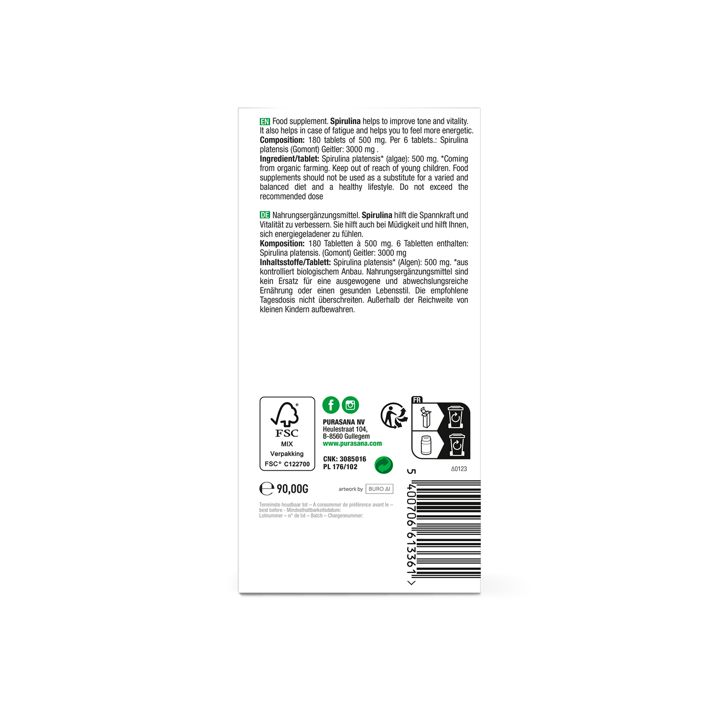 Spirulina 500 mg 180 tabl BIO