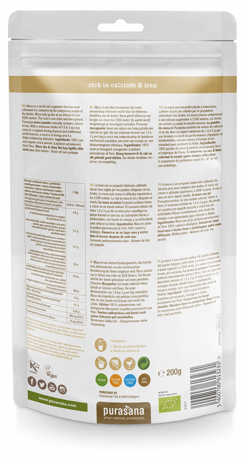 Maca, Cacao, Lucuma powder mix 200 g BIO