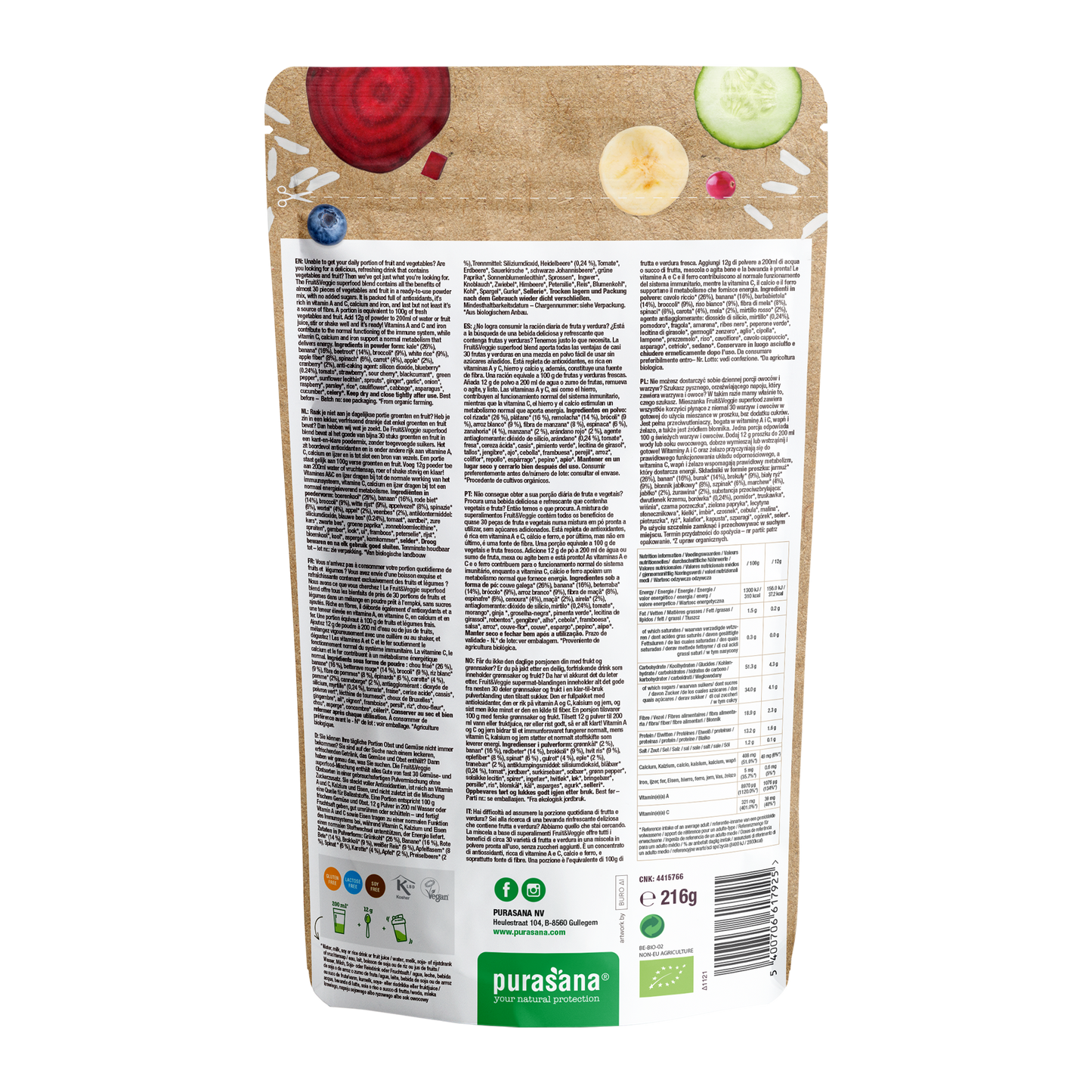 Fruit&Veggie superfood 216 g BIO